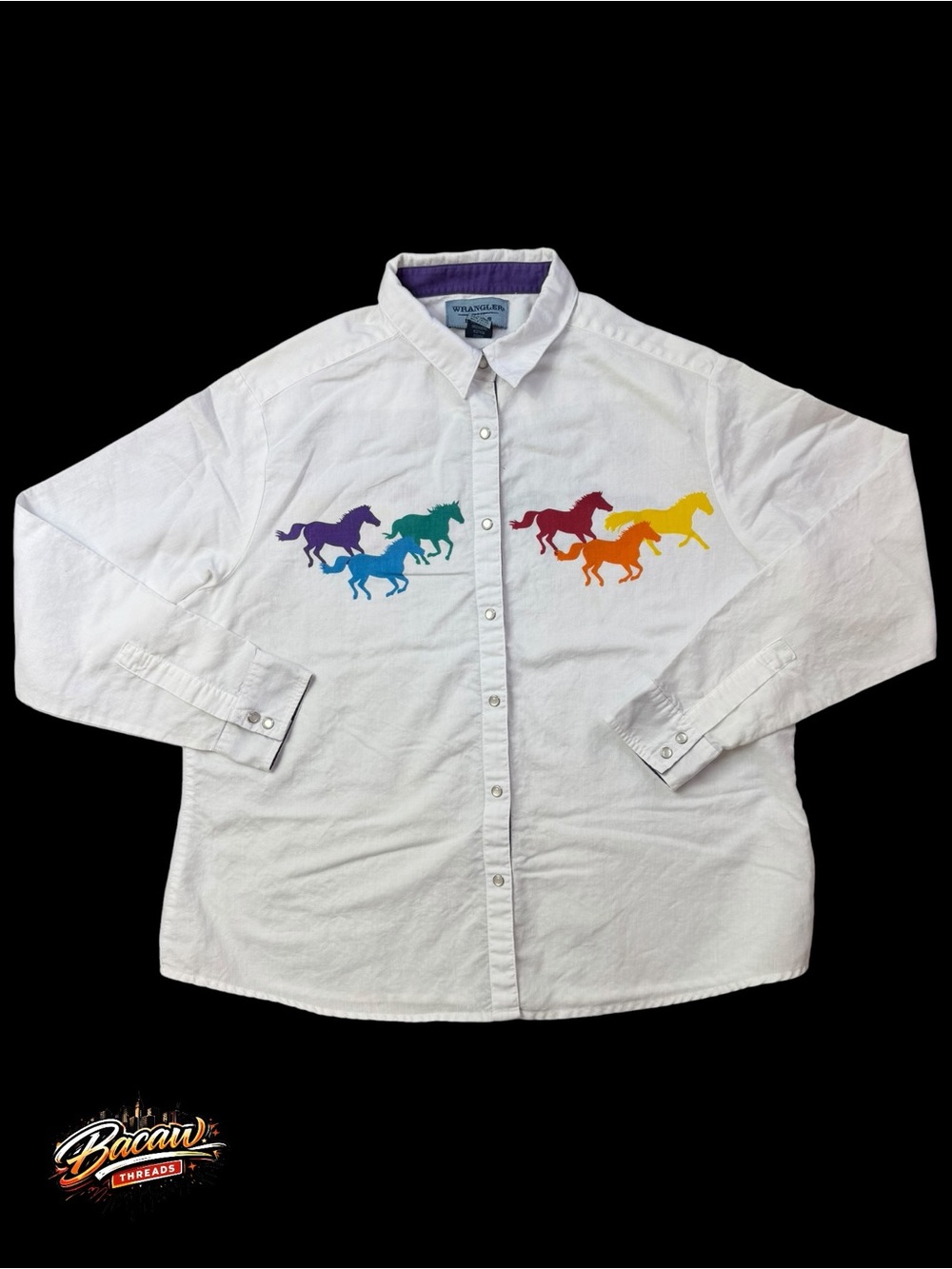 Vintage Women’s 00s Wrangler Blues White Multicolor XXL Button-Up Shirt - Picture 1 of 13